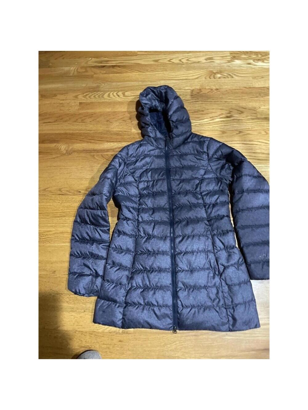 Women's EDDIE BAUER Luna Peak EB550 Blue Down Hooded Puffer Jacket ~ Size Small